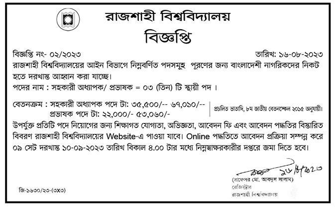 Rajshahi University Job Circular 2023 Image